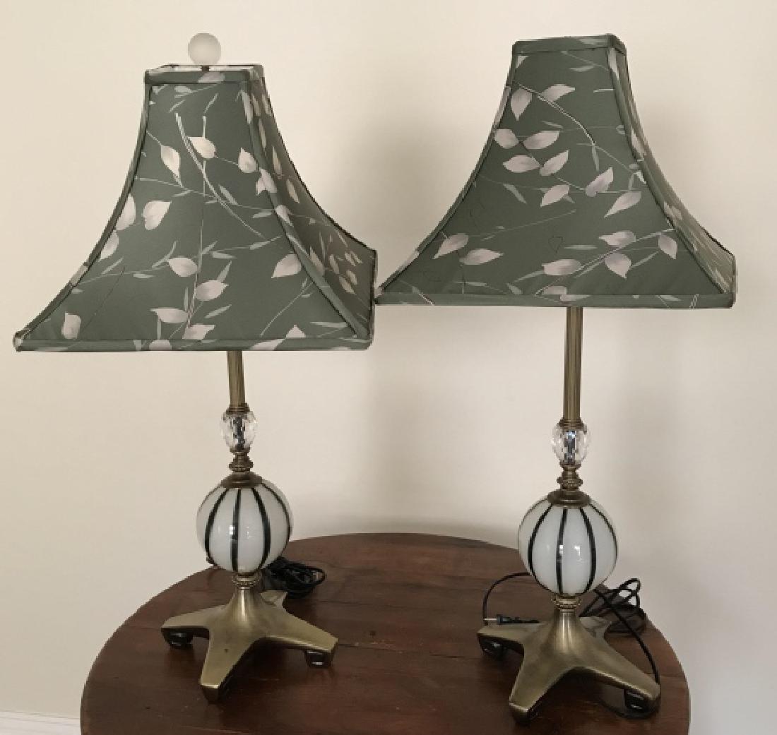 2 Contemporary Crystal & Glass Table Lamps Signed (1 of 6)