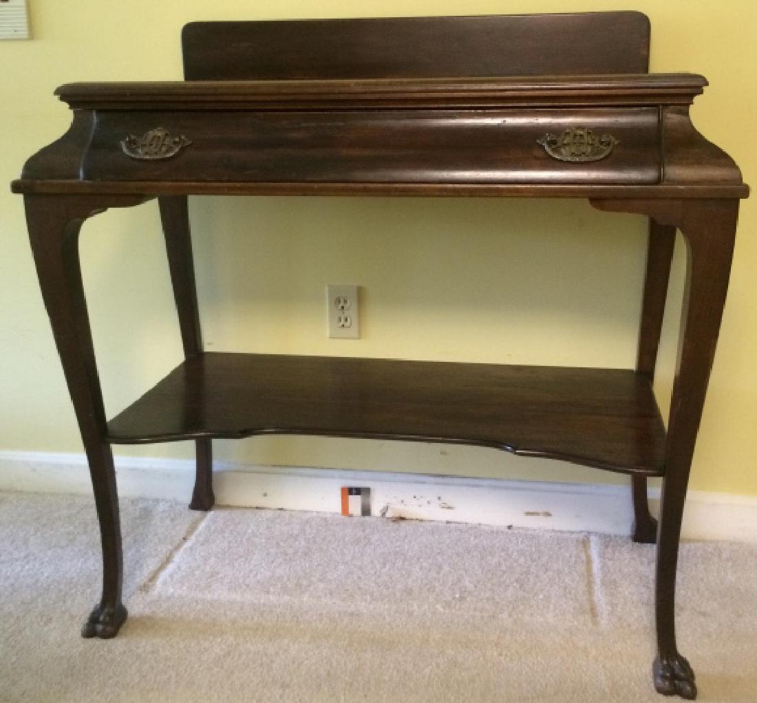 Queen Anne Style Claw Foot Mahogany Console (1 of 3)