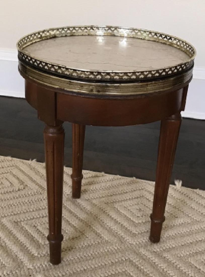 Louis XVI Style Small Side End Table W Marble Top (1 of 5)