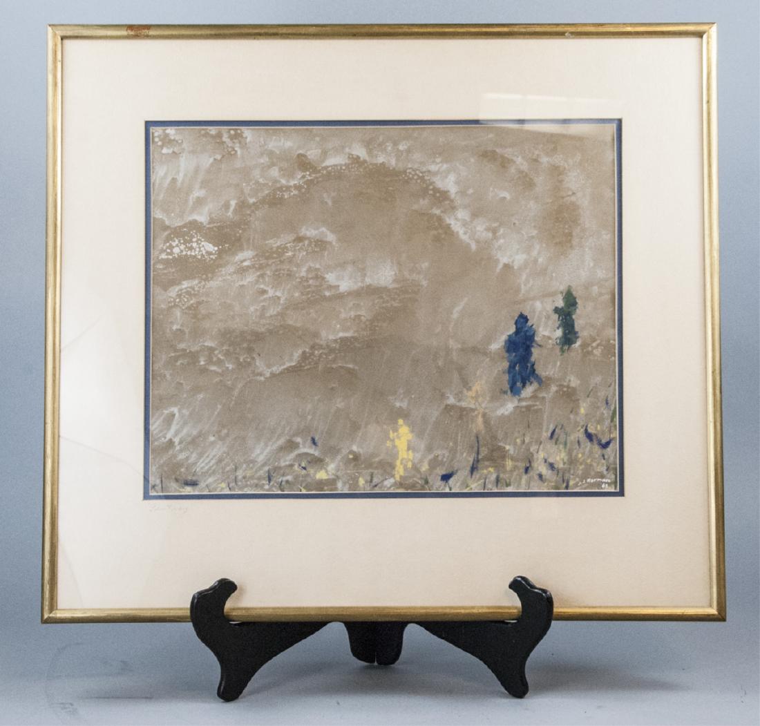 Mid C Abstract Floral Painting Signed J.J. Herman (1 of 6)