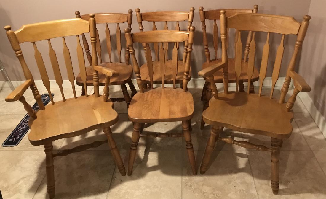 Set of Six English Style Barrel Back Dining Chairs (1 of 4)
