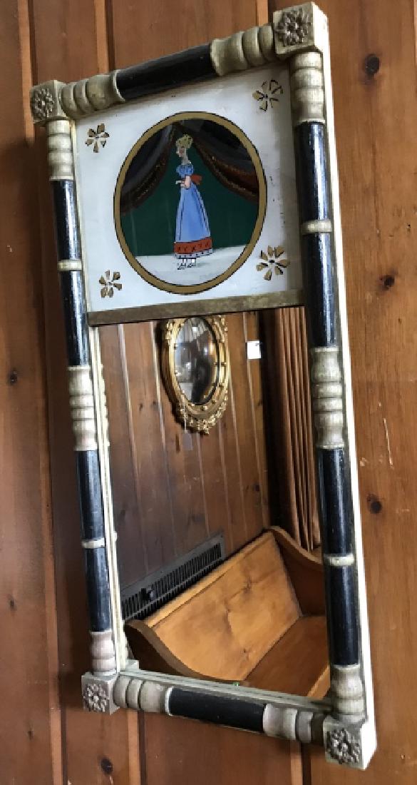 Antique 19th C Reverse Painted Empire Mirror (1 of 1)