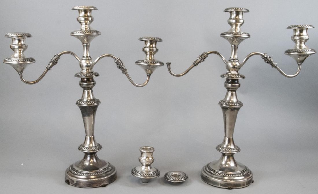 Pair Antique Hallmarked Silver Copper Candelabras (1 of 5)