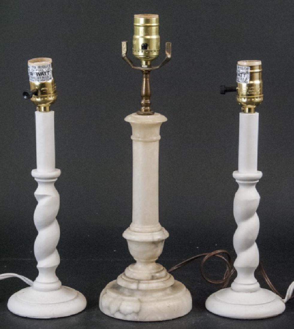 1 Alabaster Marble & 2 Barley Twist Ceramic Lamps (1 of 4)
