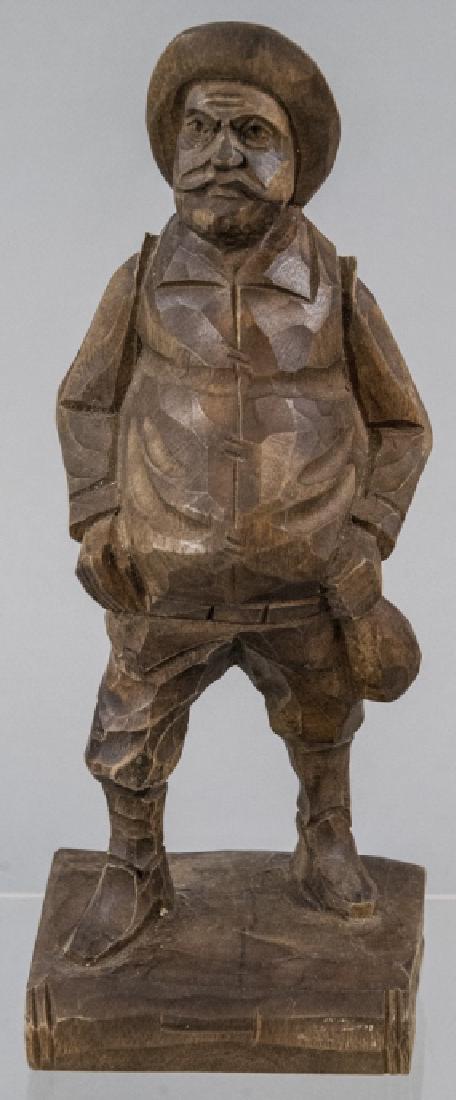 Hand Carved Black Forest Style Statue of a Man (1 of 5)