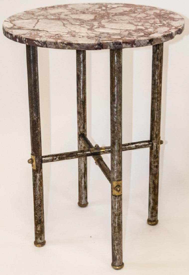 Rouge Marble & Brass Side / End Table (1 of 9)