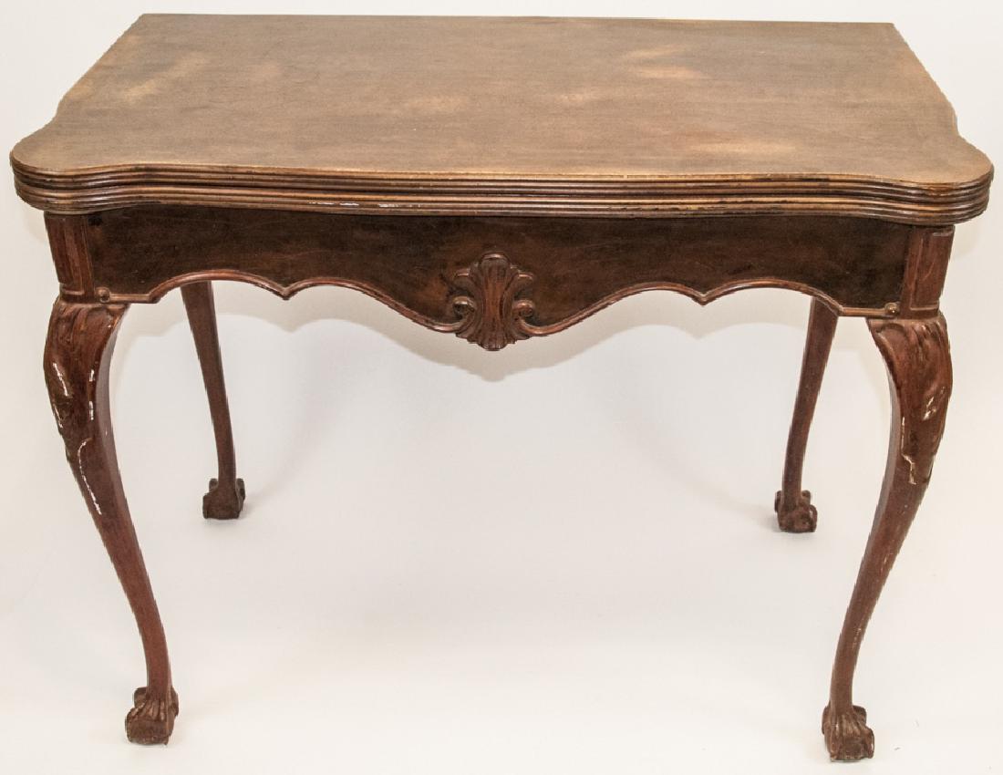 Queen Anne Style Cherry Mahogany Flip Top Table (1 of 5)