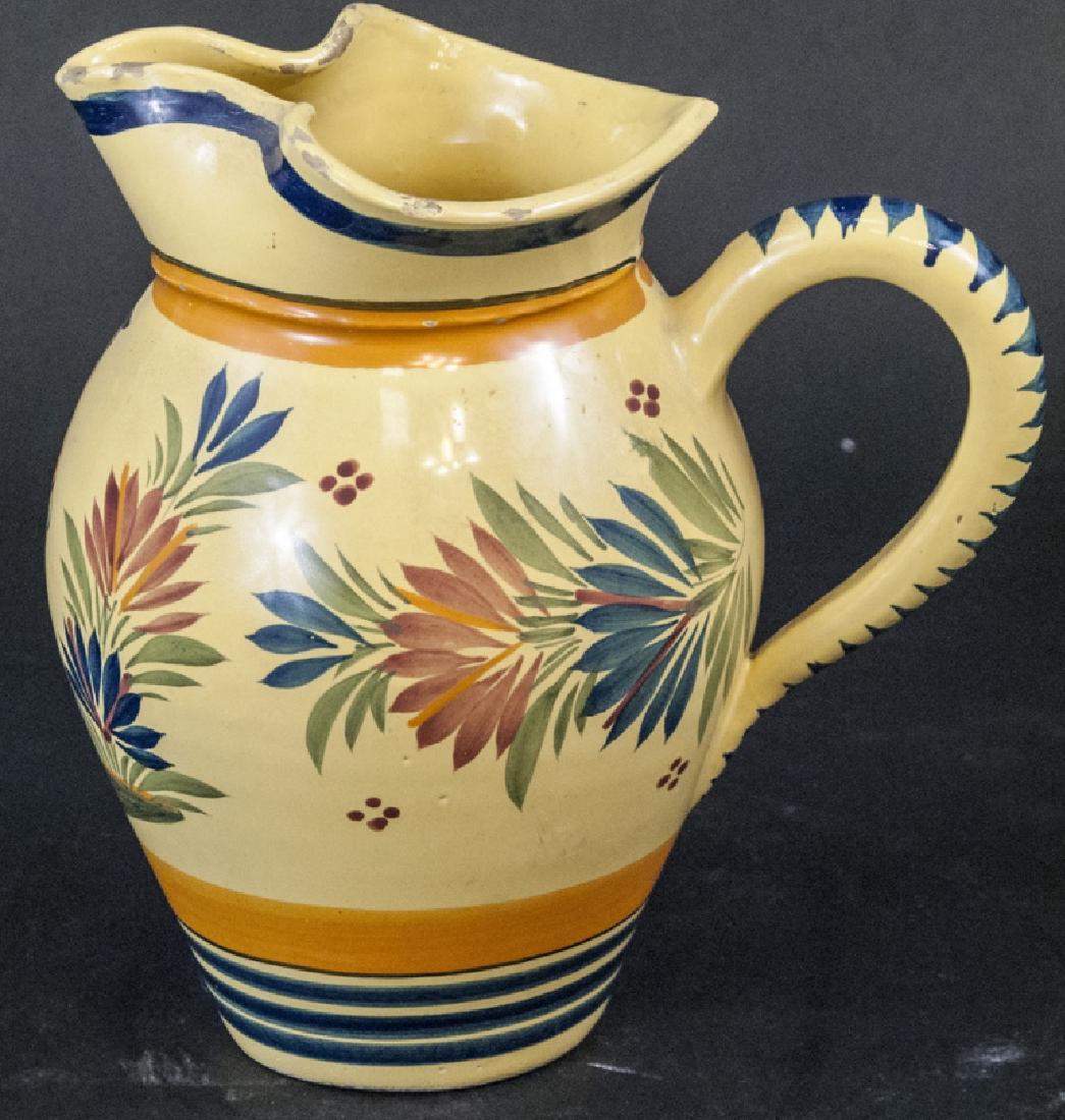 Mid Century Yellow Glaze Quimper Pitcher (1 of 7)