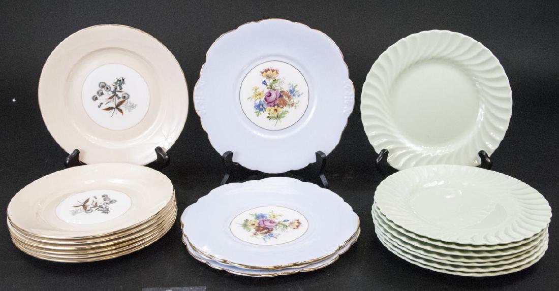 Lot of Porcelain Lunch / Salad Plates Incl. Minton: Lot of Porcelain Lunch / Salad Plates Incl. Minton. This lot features three different sets of bone china / porcelain lunch plates, each set having a different maker and style, as well as being from a 