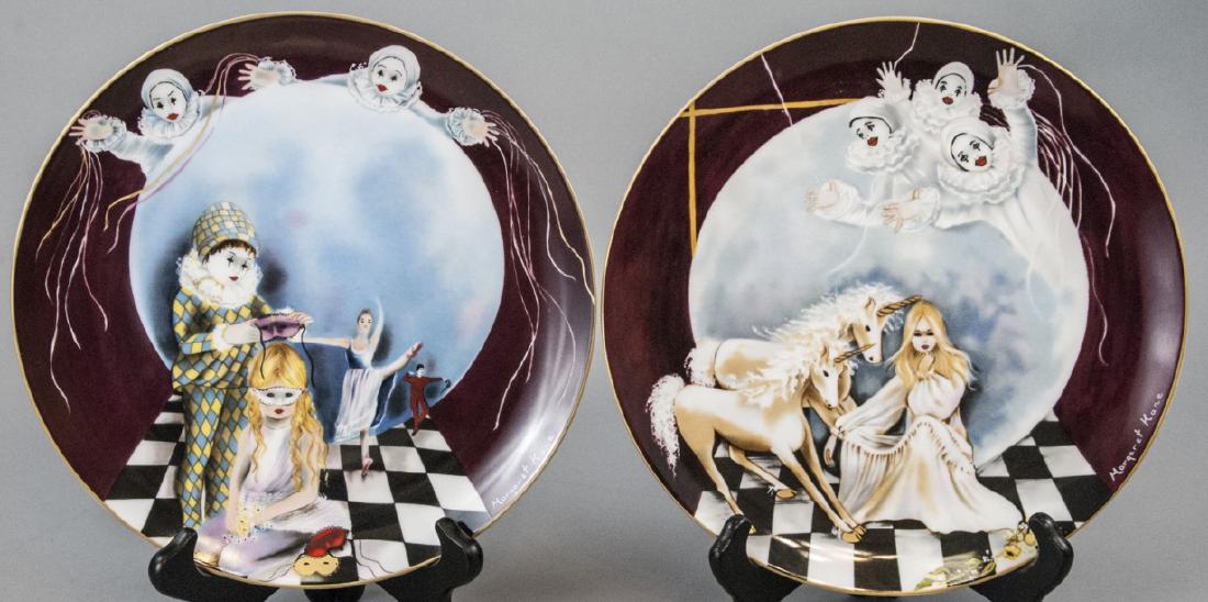 2 Anna Perenna Collector Plates Margaret Kane: 2 Anna Perenna Collector Plates Margaret Kane. This lot includes two porcelain collectors plates by Anna Perenna of artwork by Margaret Kane. One plate is titled "Masquerade Party", and one is titled 