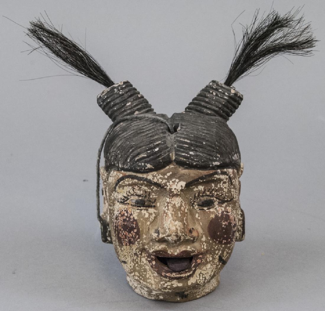 Antique Primitive Folk Art Sculpture of Girl Head (1 of 5)