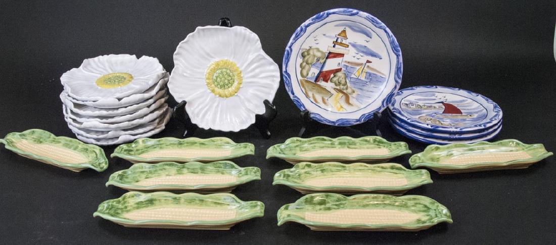 2 Sets of Decorative Lunch Plates & 8 Corn Dishes (1 of 9)