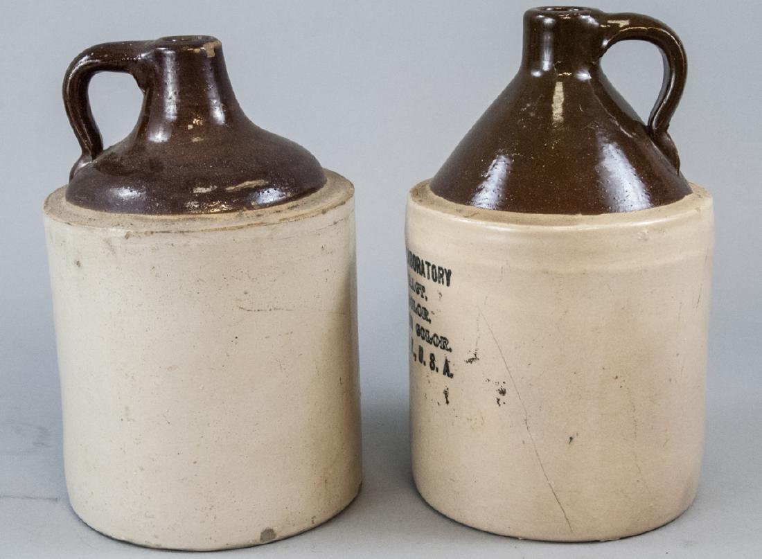 Pair Antique Stoneware Pottery Jugs (1 of 6)