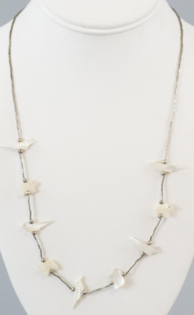 Native American Silver & Shell Fetish Necklace (1 of 7)