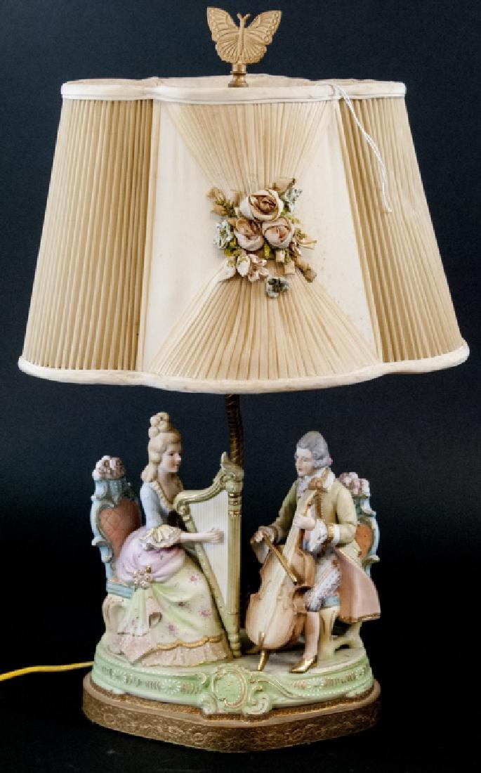 Vintage Moriyama Regency Style Bisque Figural Lamp (1 of 10)