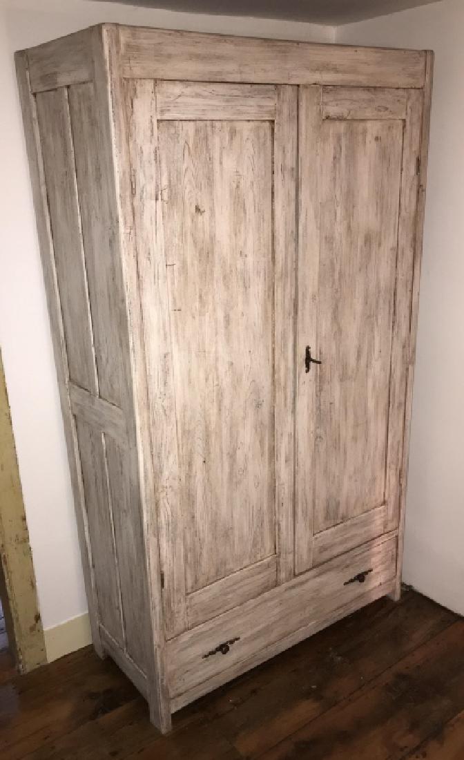 Country American Style White Washed Armoire (1 of 5)