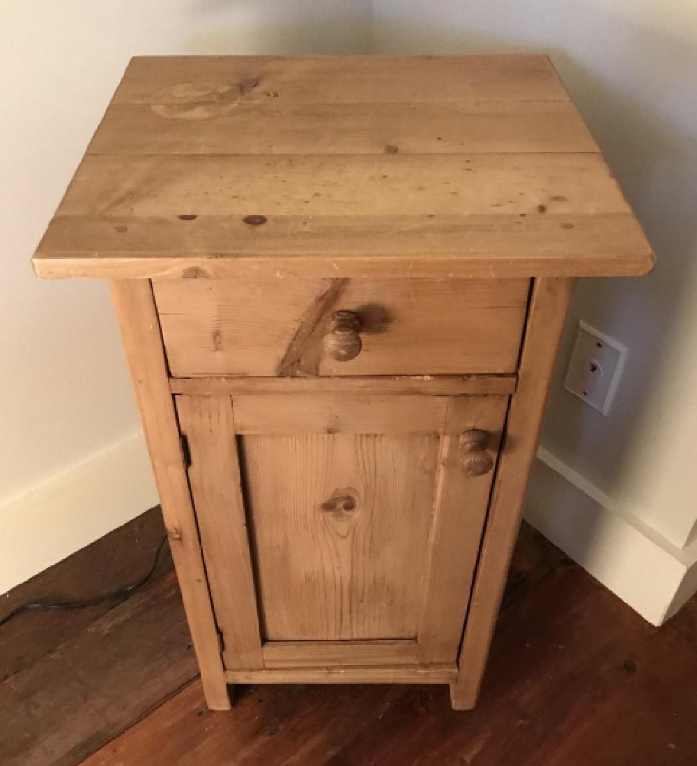 Country American Style Pine Wood Nightstand Table (1 of 3)