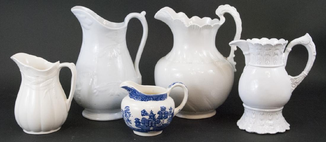 Collection of White Ironstone & Porcelain Pitchers (1 of 9)