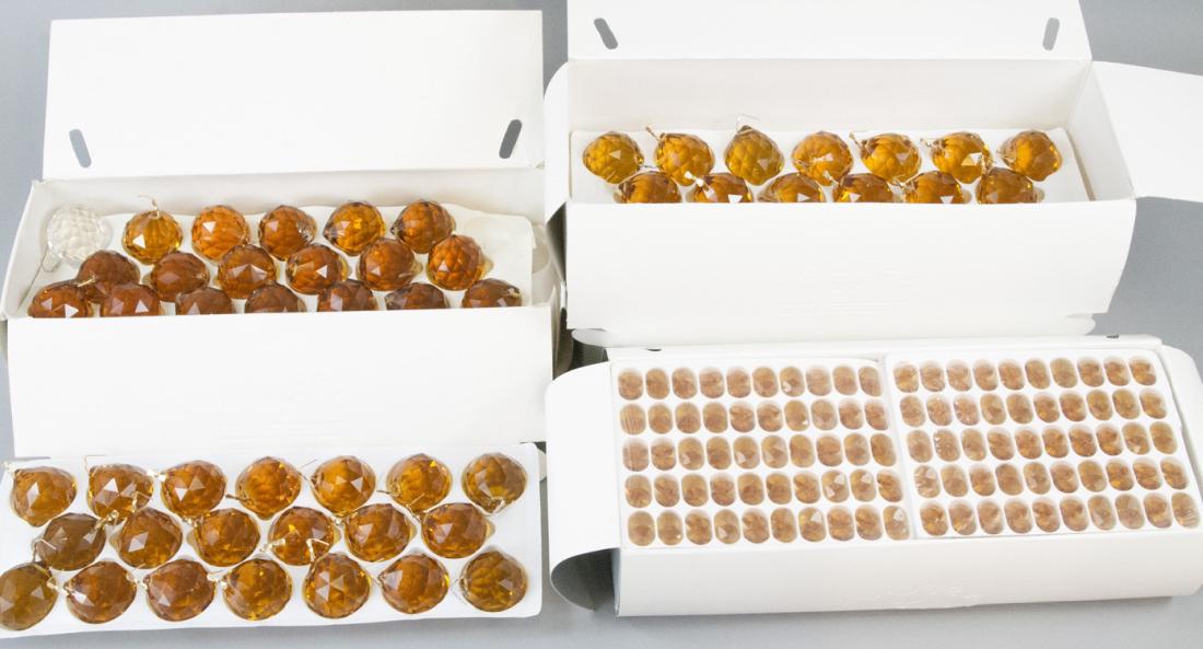 Lot  Amber Crystal Chandelier Pendalogs / Pieces (1 of 9)
