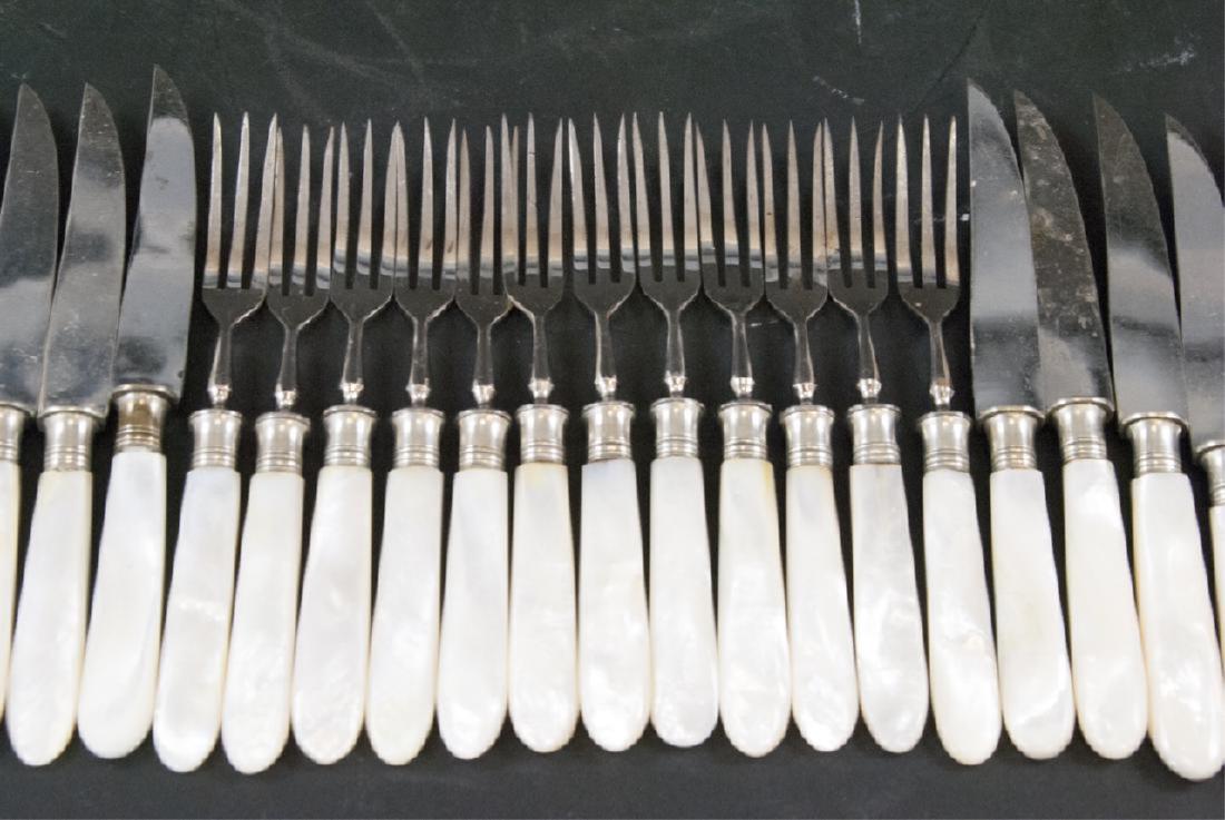 Antique Mother of Pearl Handle Fish Flatware Set (1 of 4)