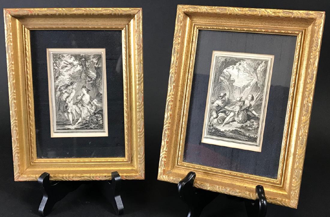 Pair 18th C French Rococo Copper Plate Engravings (1 of 5)