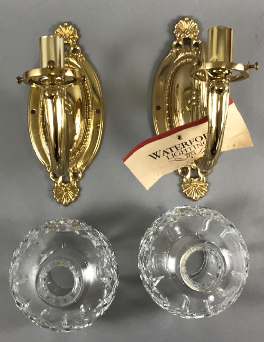 Waterford Pair of Gilt Metal & Cut Crystal Sconces (1 of 8)