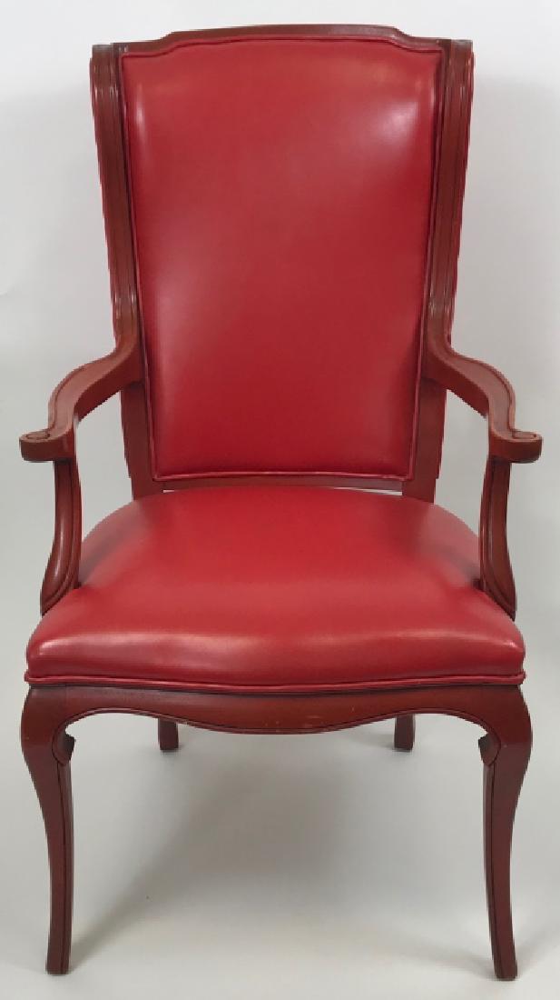 Queen Ann Style Faux Red Leather Desk Chair (1 of 6)