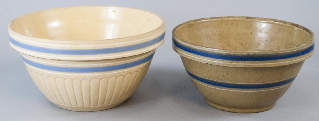 USA Pottery Yellow Ware #10, 11 Mixing Bowls (1 of 5)