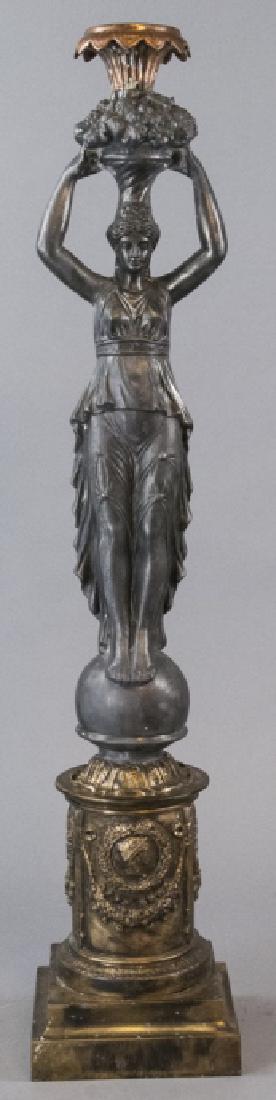 Antique Neoclassical Gilt Figural Candlestick (1 of 8)