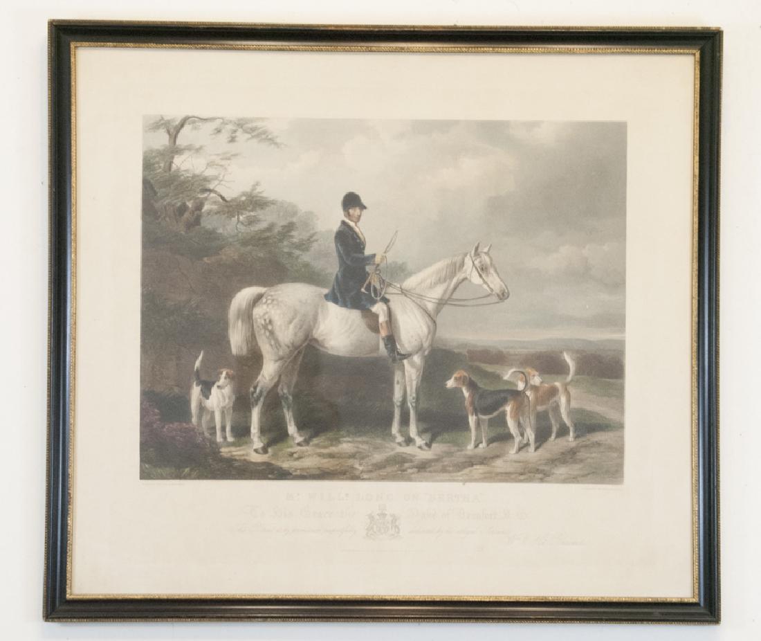Framed Hand Colored English Equestrian Engraving (1 of 6)