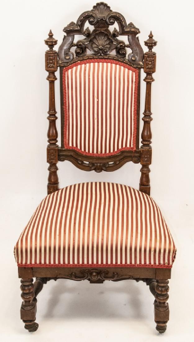 Antique French Rococo Style Side Chair Upholstered (1 of 5)