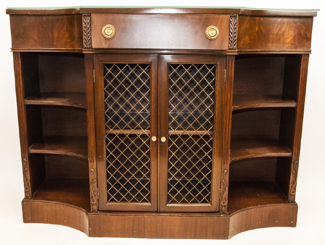 English Regency Style Grille Front Console Cabinet (1 of 10)