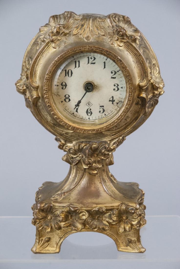 Antique Gilbert Clock Co Gilt Brass Mantle Clock (1 of 4)