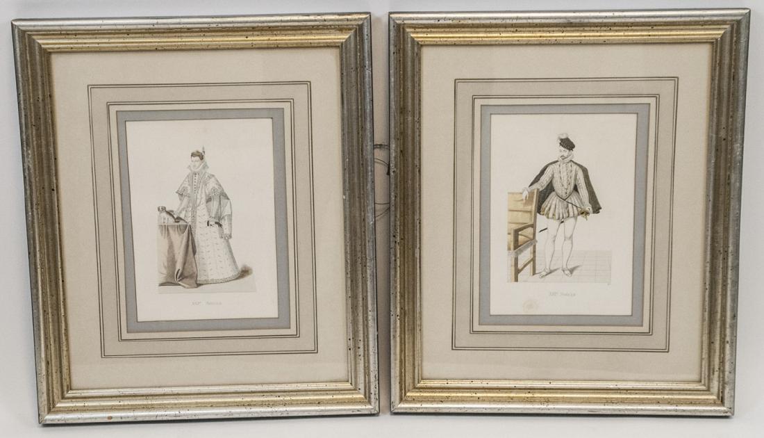 Antique Framed French Prints of Italian Costumes (1 of 8)