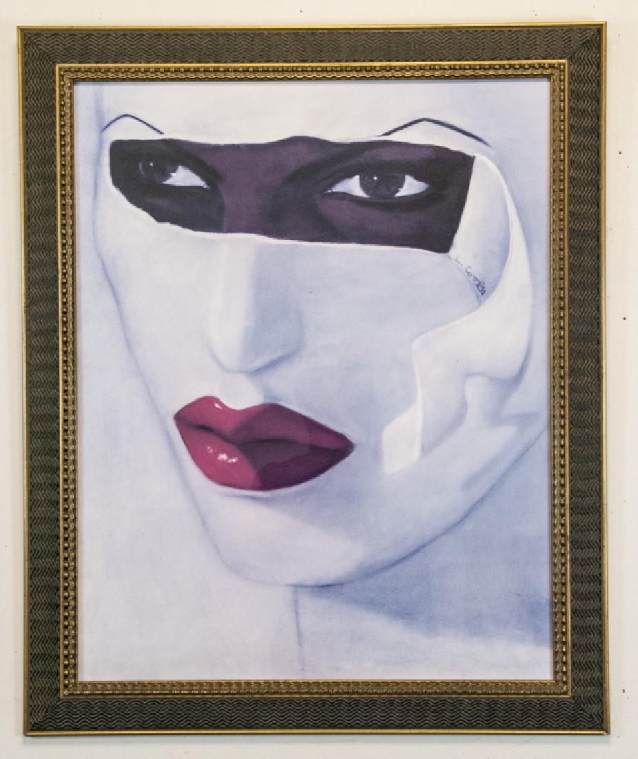 Modernist Print Artwork Woman's Face L. Cooper (1 of 6)