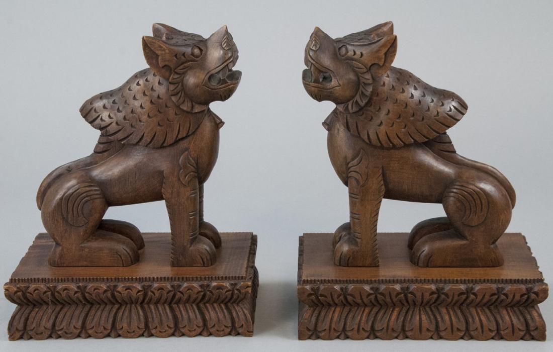 Pair Carved Mythological Creature Bookends (1 of 7)