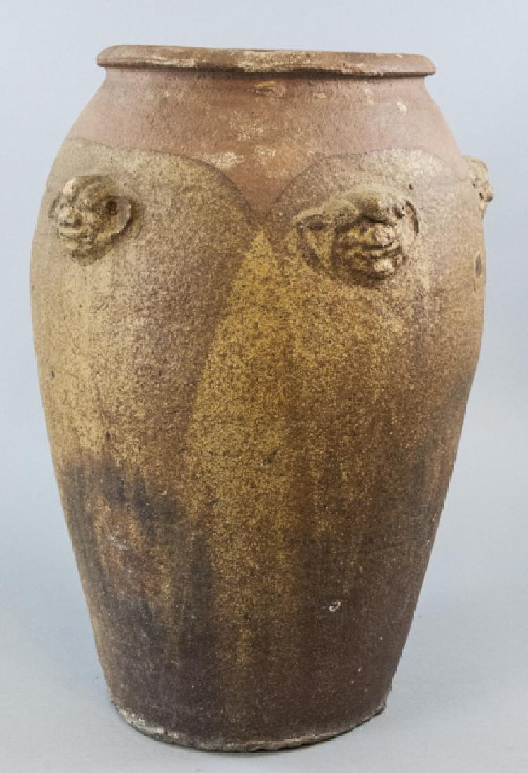 Vintage Chinese Red Ware Urn w/ Foo Dog Accents (1 of 7)