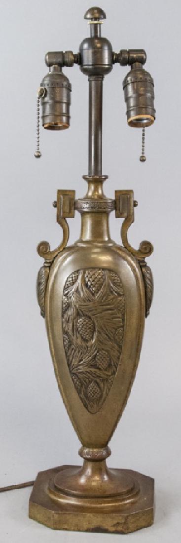 Antique Victorian Amphora Form Bronze Table Lamp (1 of 4)