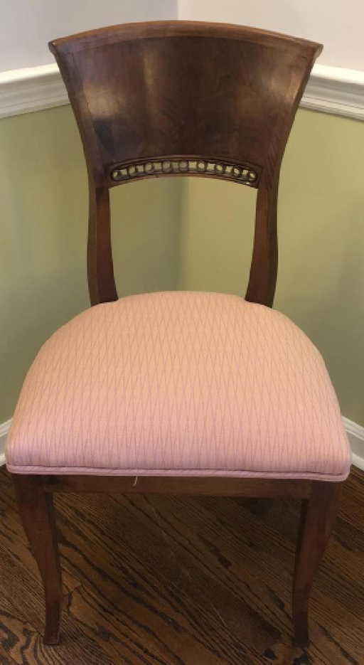 Biedermeier Style Burled Mahogany Desk Chair