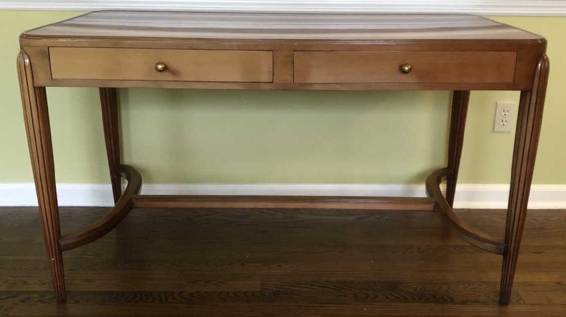 Art Deco Style Burled Wood Desk / Vanity (1 of 3)