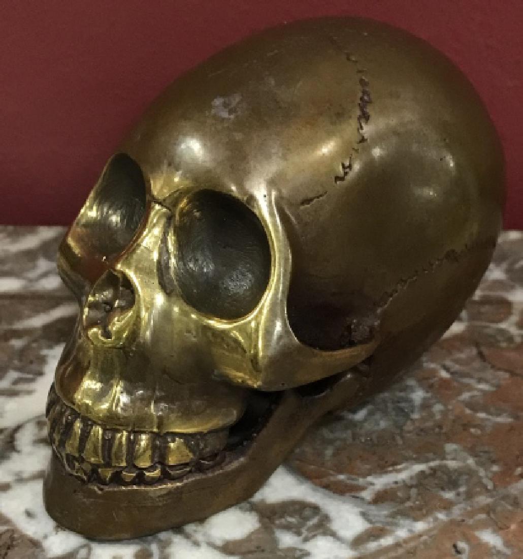 Bronze Curio - Table Statue of a Human Skull (1 of 5)
