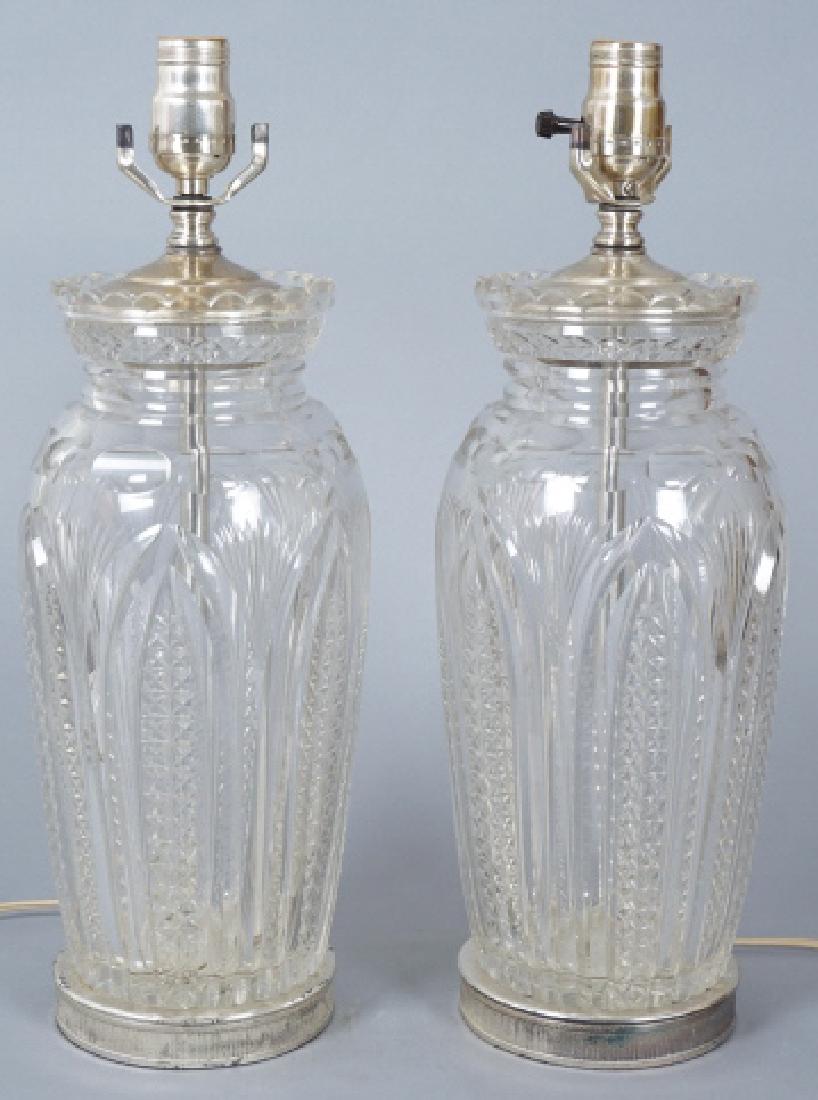 Pair, Swarovski Crystal Table Lamps Pair, Swarovski Crystal Table Lamps
