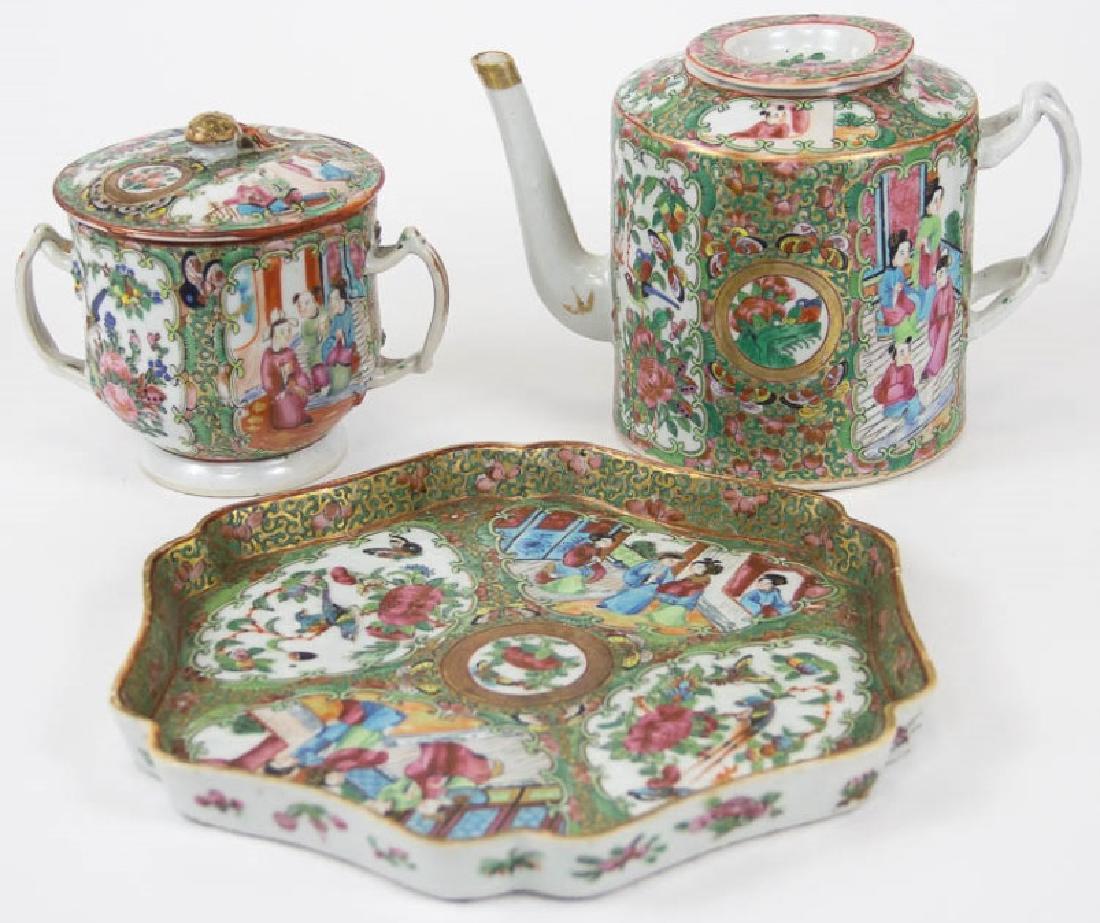 Collection of Antique 19th C Chinese Rose Medallio (1 of 7)