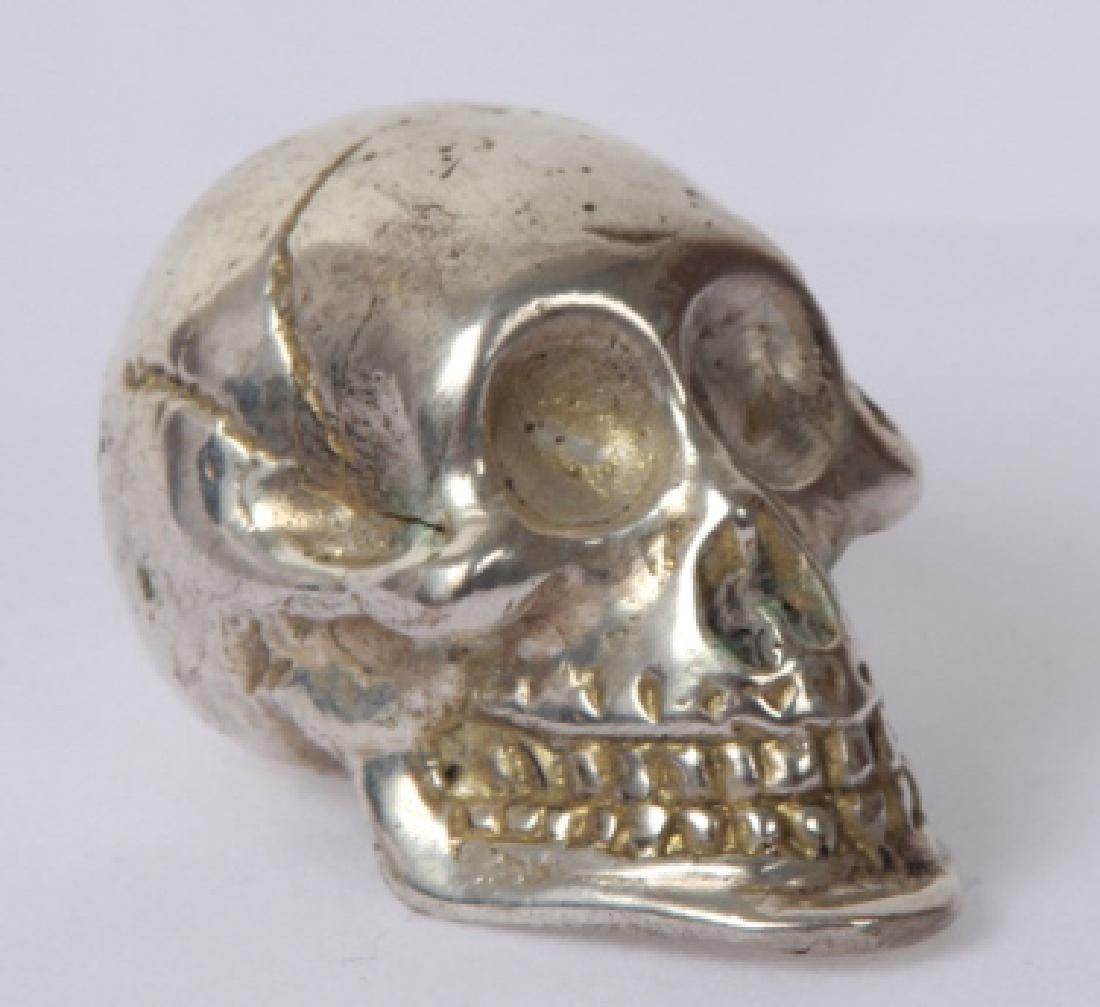 Silver Plate Bronze Memento Mori Human Skull (1 of 9)