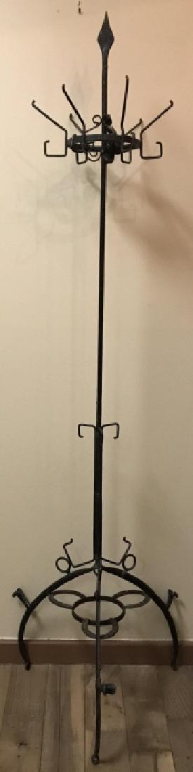 Antique Gothic Revival Torchiere Form Coat Rack: Antique Gothic Revival Torchiere Form Coat Rack. Wrought iron construction. 82.5 inches x 22 inches. Property of a historic Pleasantville, New York 19th century estate.
