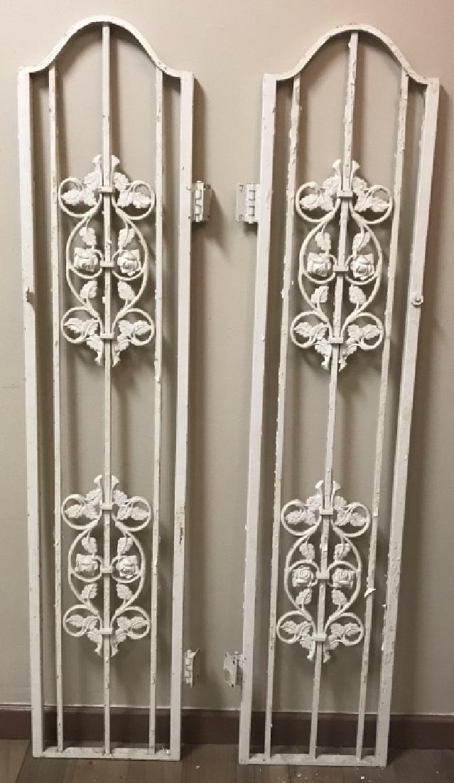 Pair French Style White Iron Garden Gates / Doors (1 of 5)