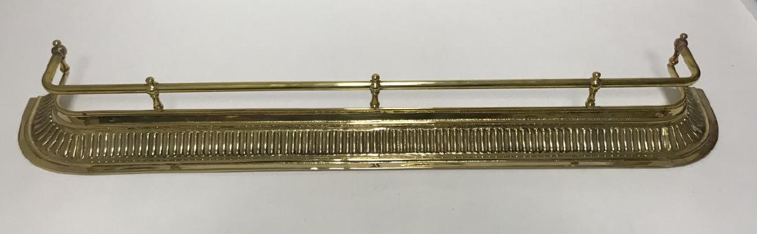 Traditional Style Brass Fireplace Fender: Traditional Style Brass Fireplace Fender. 5 inches x 40 inches x 7 inches. Property of a historic Pleasantville, New York 19th century estate.