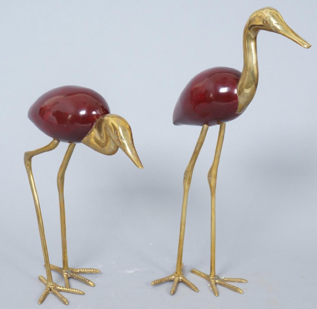 2 Mid C Brass & Wood Decorative Crane Sculptures (1 of 18)