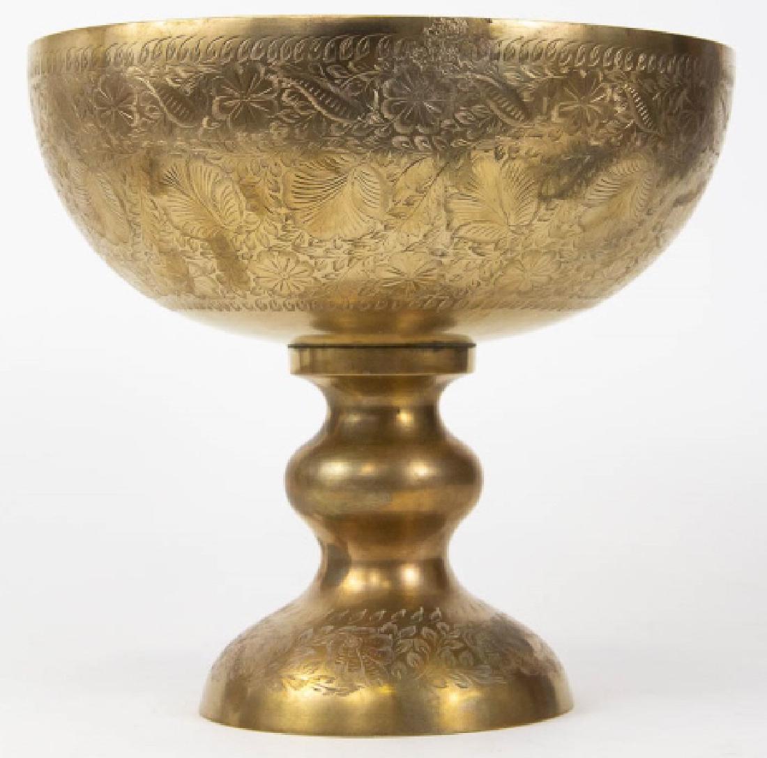 Mid Century Indian Etched Brass Centerpiece (1 of 5)