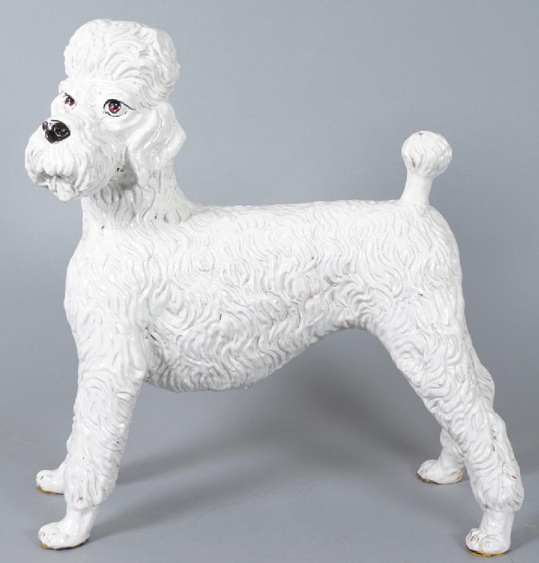 Mid Century Glazed Terracotta Figural Dog Statue (1 of 14)